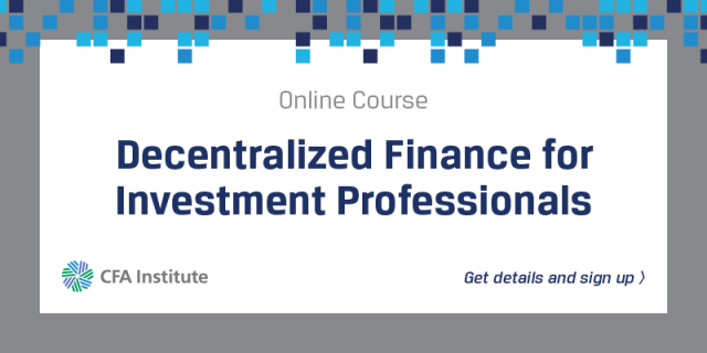 Decentralized Finance for Investment Professionals Course Banner