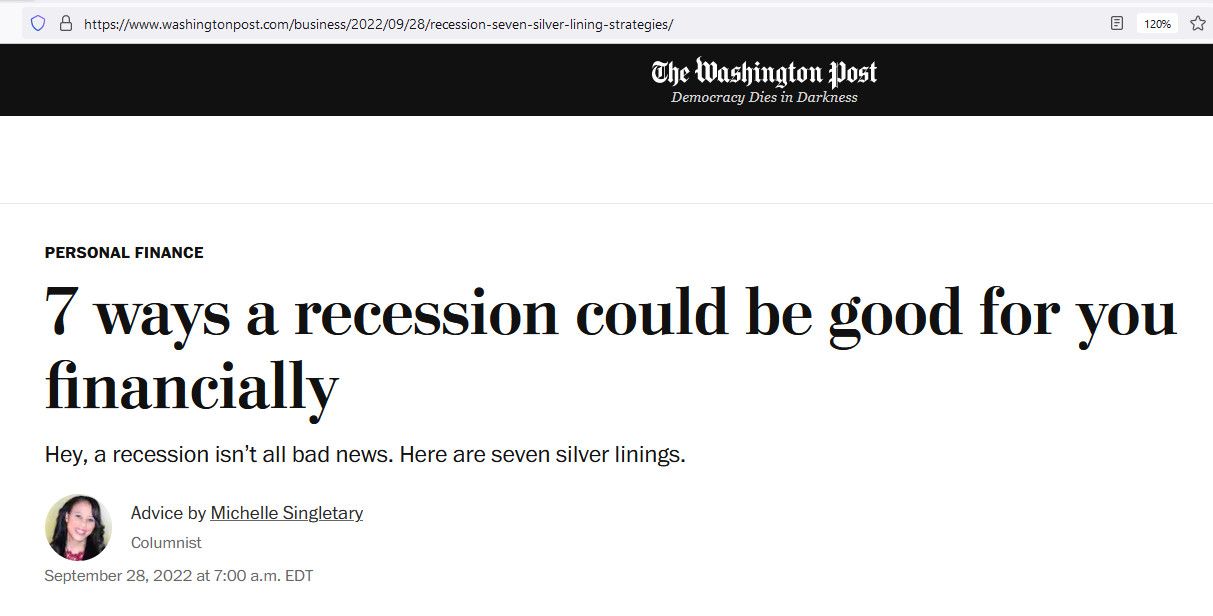 7 ways a recession could be good for you financially. – Investment Watch