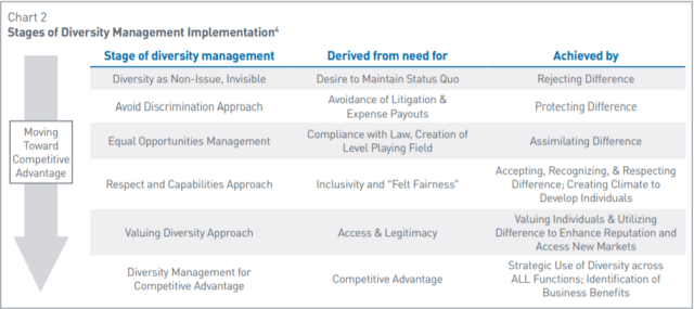 Chart of Stages of Diversity Management Implementation