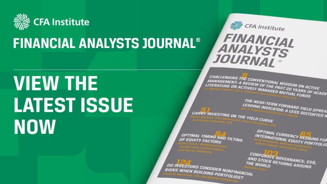 Financial Analysts Journal: View the Latest Issue