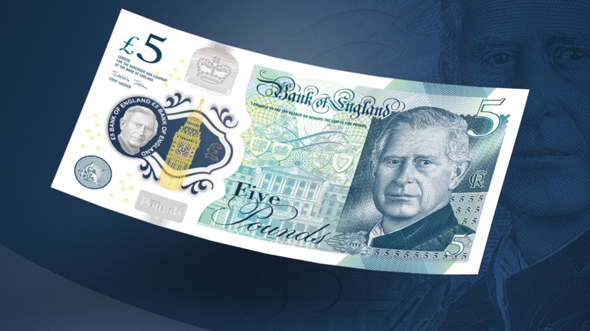 New British banknotes featuring portrait of King Charles III revealed